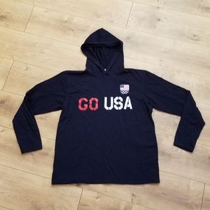 Go USA Hooded Long Sleeve Shirt Navy {kids XXL}